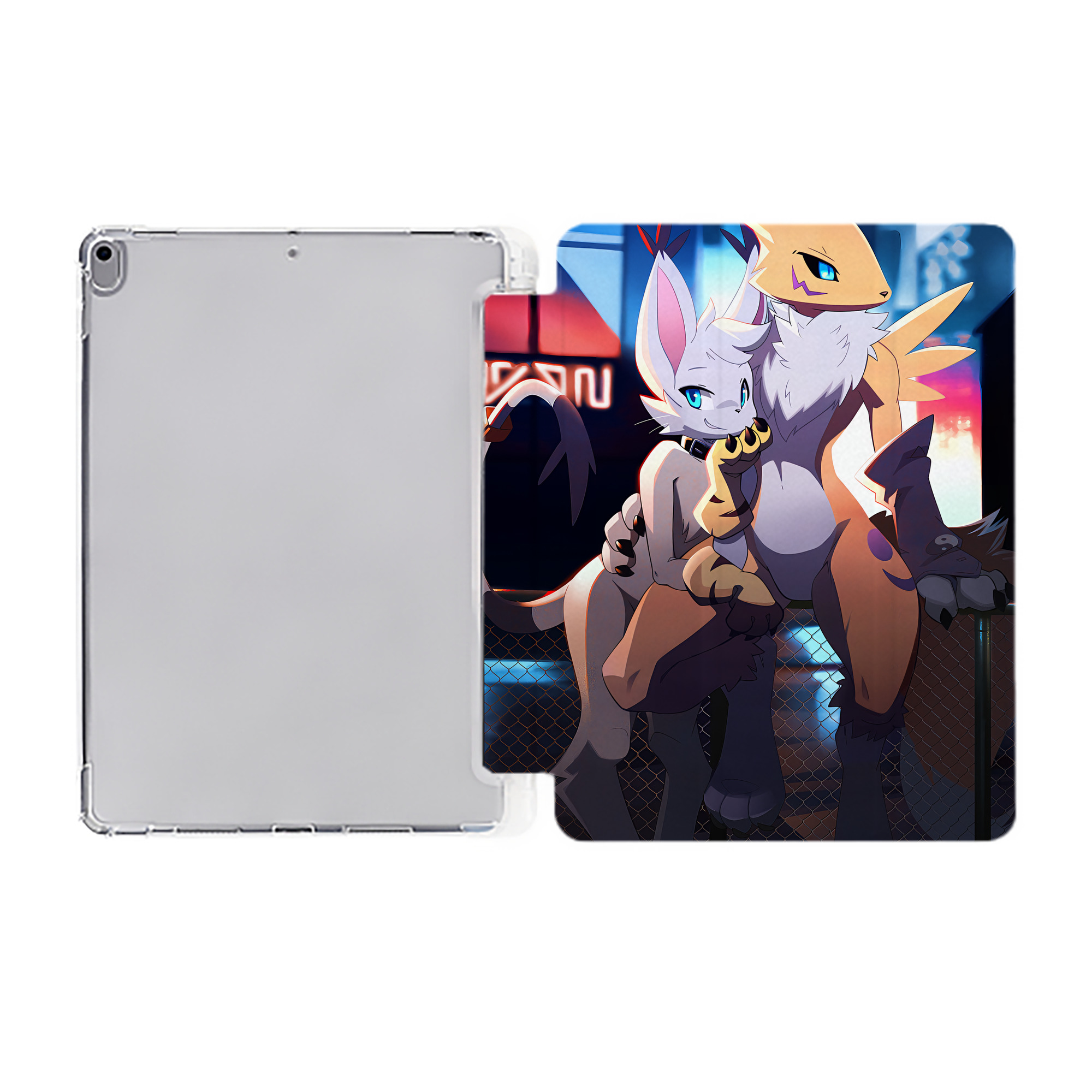 （画像用） Digimon デジタルモンスター/デジモン IPad ケース ペン収納付き 三つ折りスタンド PUレザー×シリコン 対応機種9.5/10.5/10.9インチ